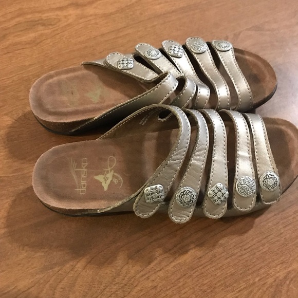 dansko gold sandals